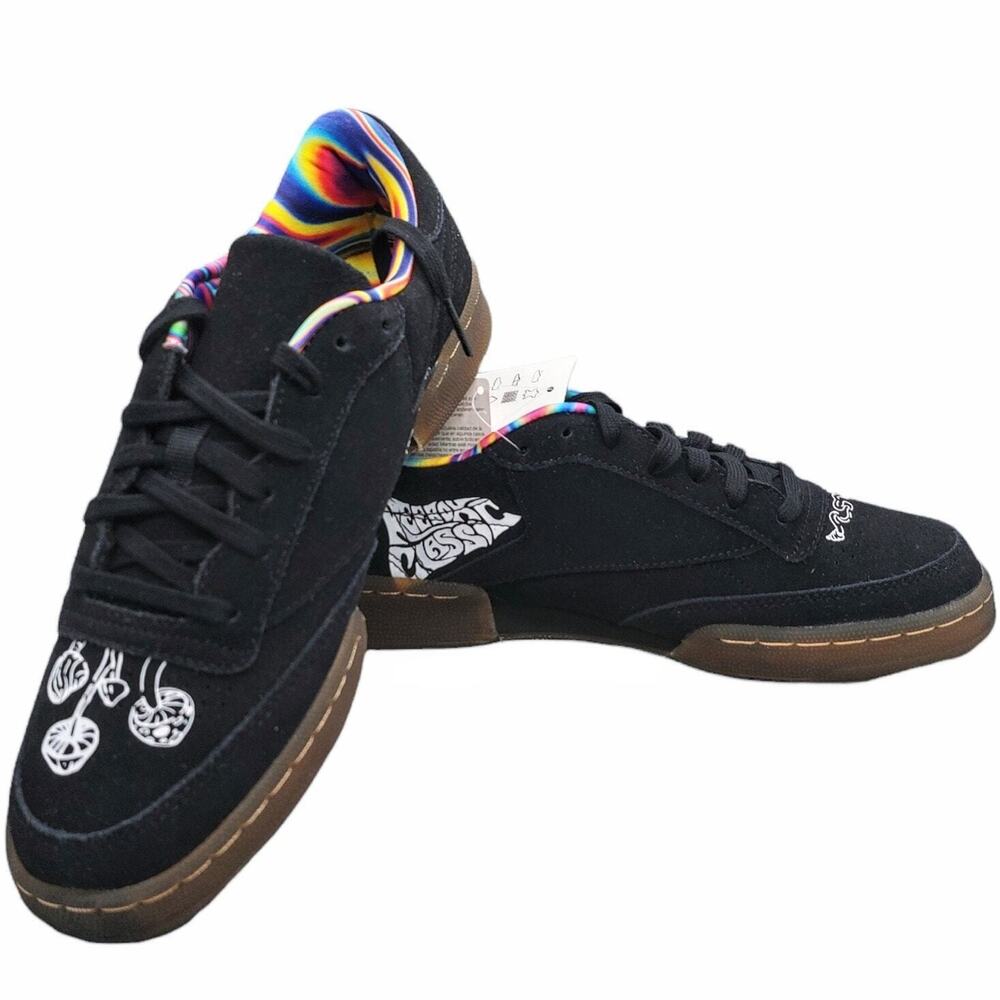 Reebok Club C 85 Peace Train Black Q46200 Sneaker Shoes Men 7.5 Women 9.5 w/Box